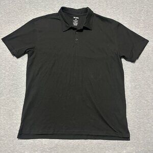 True Classic Polo Shirt Mens XL Black Short Sleeve Button up cotton polyester